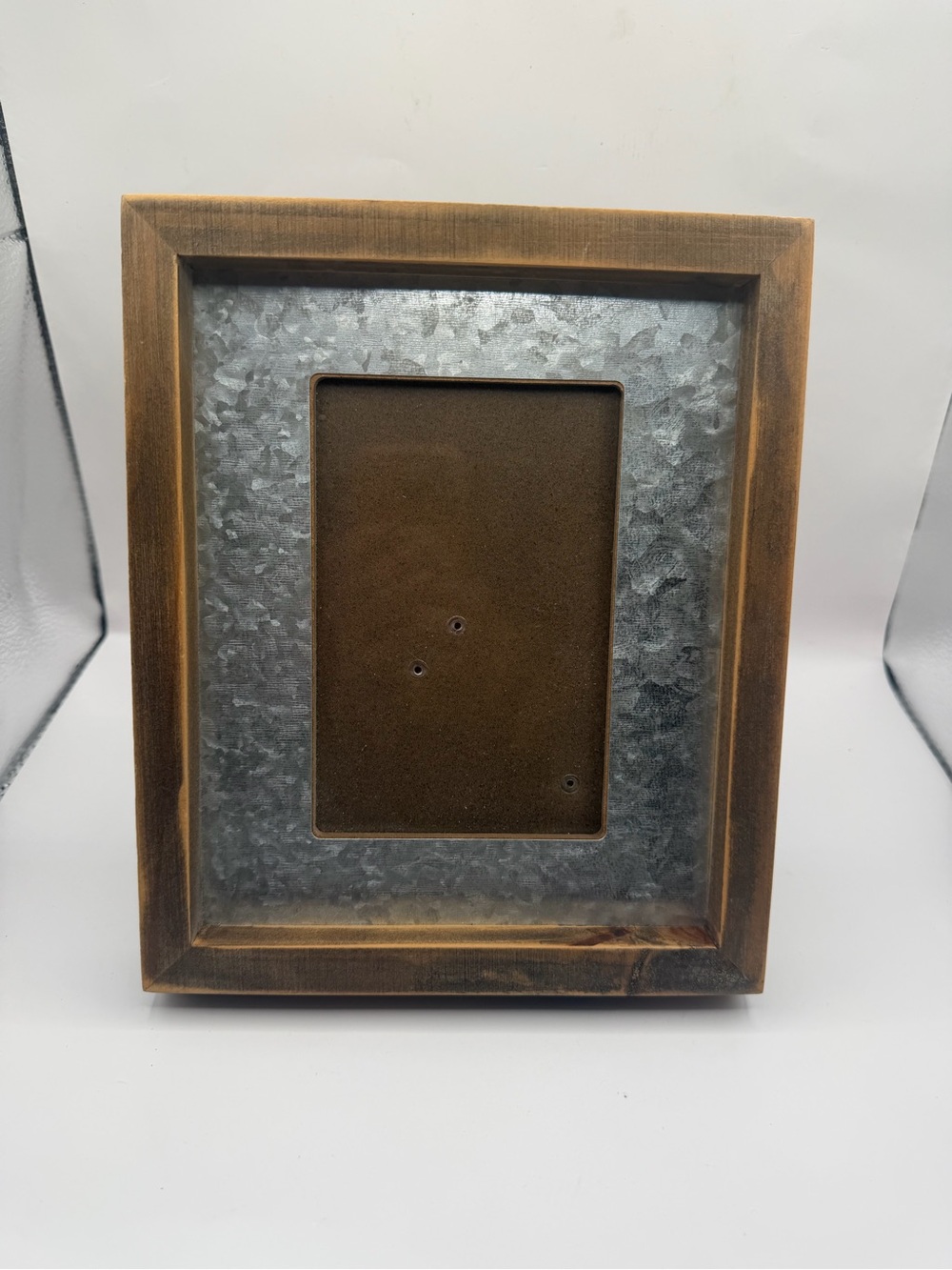 Rustic Wood & Galvanized Metal Picture Frame Farmhouse 4x6
